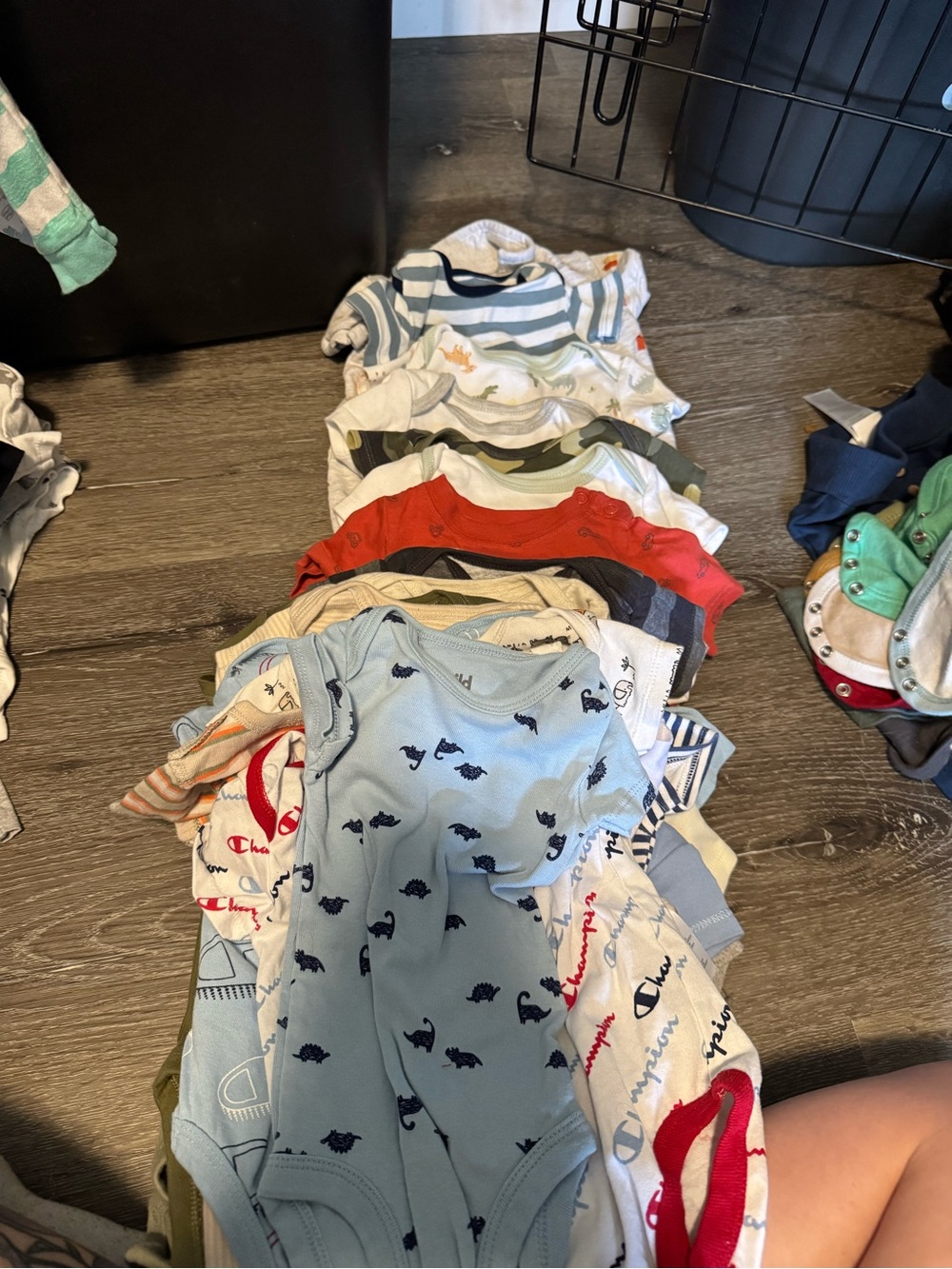 Baby Short Sleeve Onesie Bundle - Mix of Blue, Red, White, Green